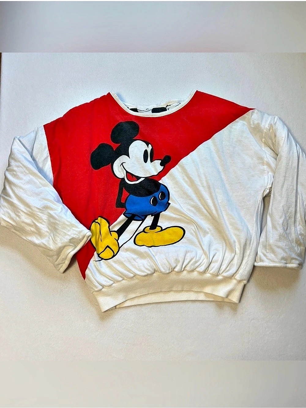 Mickey Mouse Graphic Sweatshirt in Red & White Reversible
